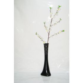 M3Decorium Desenli Siyah Beyaz Bahar Dalı 60cm Vazo