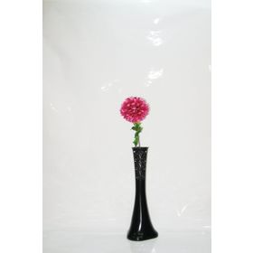 M3Decorium Desenli Siyah Mor Ortanca 60cm Vazo