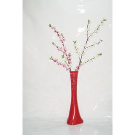 M3Decorium Kırmızı Desenli Pembe Beyaz Bahar Dalı 60cm Vazo