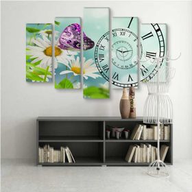 M3Decorium Papatya Kanvas Tablo Duvar Saati