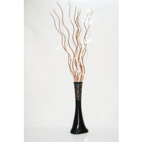 M3Decorium Siyah Desenli 10 Adet Kahve 5 Adet Krem Dal 60cm Vazo