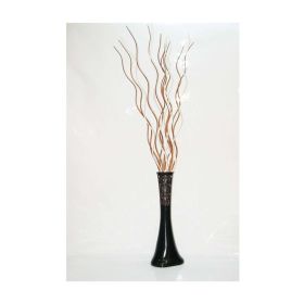M3Decorium Siyah Desenli 10 Adet Kahve 5 Adet Krem Dal 60cm Vazo
