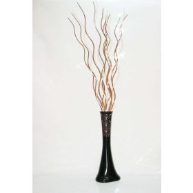 M3Decorium Siyah Desenli 10 Adet Kahve 5 Adet Krem Dal 60cm Vazo