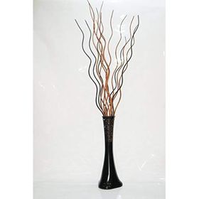 M3Decorium Siyah Desenli 10 Adet Kahve 5 Adet Siyah Dal 60cm Vazo