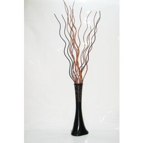 M3Decorium Siyah Desenli 10 Adet Kahve 5 Adet Siyah Dal 60cm Vazo