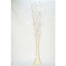 M3Decorium Uzun Desenli Sızdırmaz 15 Adet Krem Dallı Köşesu 60cm Vazo