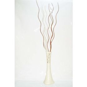 M3Decorium Uzun Krem Köşesu 5 adet Krem Dal 5 Adet Kahve Dal 60cm Vazo