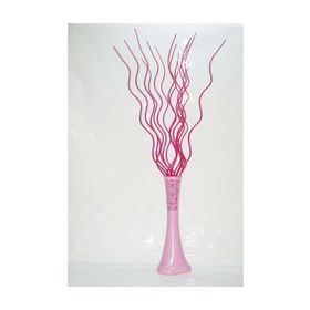 M3Decorium Uzun Pembe Desenli 15 Adet Fuşya Dal 60cm Vazo