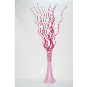 M3Decorium Uzun Pembe Desenli 15 Adet Fuşya Dal 60cm Vazo