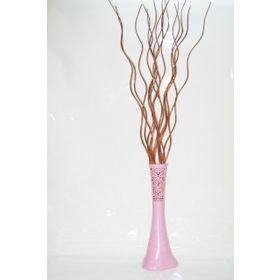 M3Decorium Uzun Pembe Desenli 15 Adet Kahve Dal 60cm Vazo