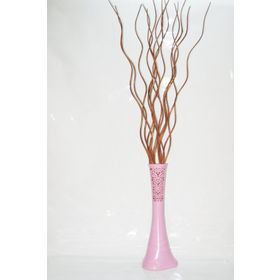 M3Decorium Uzun Pembe Desenli 15 Adet Kahve Dal 60cm Vazo