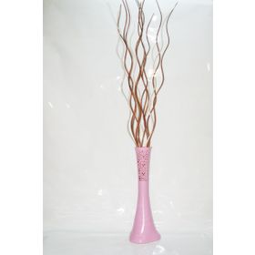 M3Decorium Uzun Pembe Desenli 15 Adet Kahve Krem Dal 60cm Vazo