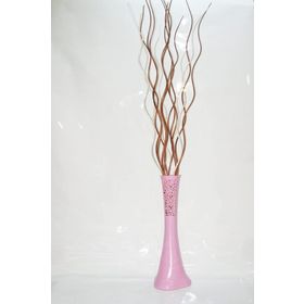 M3Decorium Uzun Pembe Desenli 15 Adet Kahve Krem Dal 60cm Vazo
