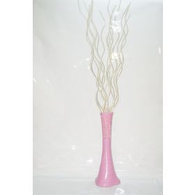 M3Decorium Uzun Pembe Desenli 15 Adet Krem Dal 60cm Vazo