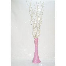 M3Decorium Uzun Pembe Desenli 15 Adet Krem Dal 60cm Vazo