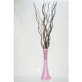 M3Decorium Uzun Pembe Desenli 15 Adet Siyah Kahve Dal 60cm Vazo