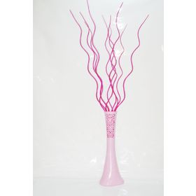 M3Decorium Uzun Pudra Pembe Desenli 10 Adet Fuşya Dal 60cm Vazo