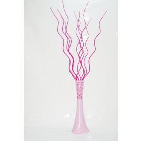 M3Decorium Uzun Pudra Pembe Desenli 10 Adet Fuşya Dal 60cm Vazo