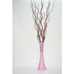 M3Decorium Uzun Pudra Pembe Desenli 15 Adet Kahve Siyah Dal 60cm Vazo