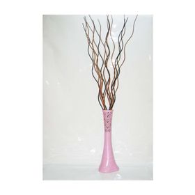 M3Decorium Uzun Pudra Pembe Desenli 15 Adet Kahve Siyah Dal 60cm Vazo