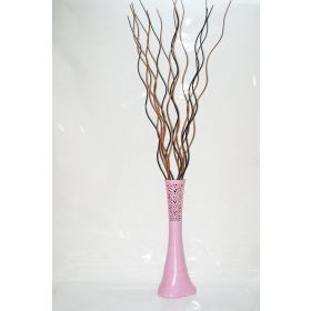 M3Decorium Uzun Pudra Pembe Desenli 15 Adet Kahve Siyah Dal 60cm Vazo