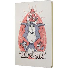 Mabbels DFT-388111 Tom and Jerry Sert Kapak Butik Krem 80 Yaprak Çizgisiz 15x21 cm Not Defteri