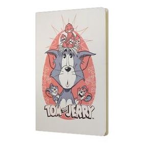 Mabbels DFT-388111 Tom and Jerry Sert Kapak Butik Krem 80 Yaprak Çizgisiz 15x21 cm Not Defteri