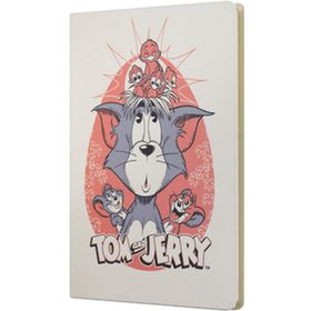 Mabbels DFT-388111 Tom and Jerry Sert Kapak Butik Krem 80 Yaprak Çizgisiz 15x21 cm Not Defteri