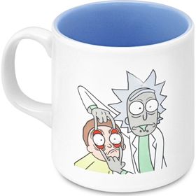 Mabbels Rick And Morty ug Dış Beyaz İç Mavi Kupa