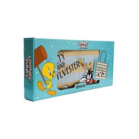 Mabbels Tweety and Sylvester Gabardin Çizgili Mavi Bez Çanta