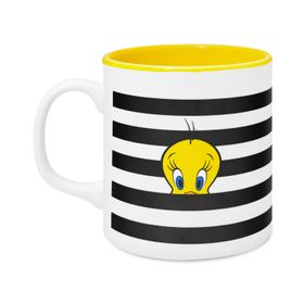 Mabbels Tweety ve Sylvester Seramik Dış Beyaz İç Sarı Kupa