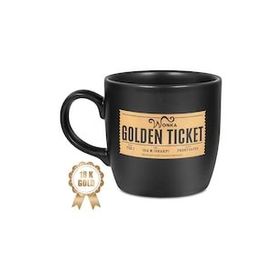 Mabbels Willy Wonka Golden Ticket Siyah Mug Kupa