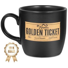 Mabbels Willy Wonka Golden Ticket Siyah Mug Kupa