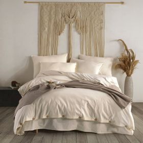 Macas Home 200x220 Pure Natural Pamuklu Yıkamalı Çift Kişilik Nevresim Takımı