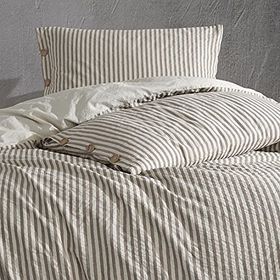 Macas Home Chance 200x220 Krem Bej Pamuk İpliği Boyalı Yıkamalı Çift Kişilik Nevresim Takımı