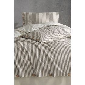 Macas Home Chance 200x220 Krem Bej Pamuk İpliği Boyalı Yıkamalı Çift Kişilik Nevresim Takımı