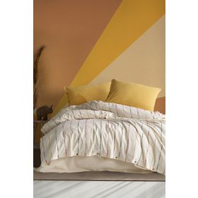 Macas Home Iris %100 Pamuklu Yıkamalı İpliği Boya Vintage Çift Kişilik Nevresim Takım