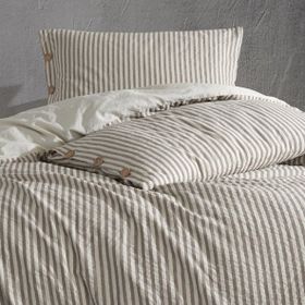 Macas Home Krem Chance Pamuklu İpliği Boyalı Yıkamalı Tek Kişilik Nevresim Takımı