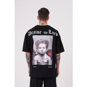 Machinist Bad Angels Siyah Baskılı Oversize Erkek T-shirt