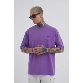Machinist Basic Relaxed Mor Pamuklu Erkek T-shirt