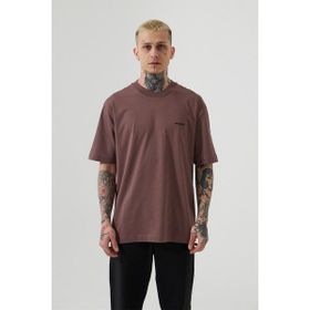 Machinist Basic Relaxed Mürdüm İnce Pamuklu Erkek T-shirt