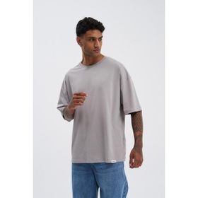 Machinist Basic Super Açık Gri Pamuklu Oversize Erkek T-shirt