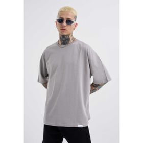 Machinist Basic Super Açık Gri Pamuklu Oversize Erkek T-shirt