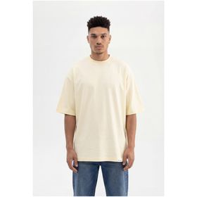 Machinist Basic Super Açık Sarı Pamuklu Oversize Erkek T-shirt