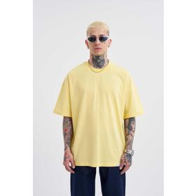 Machinist Basic Super Açık Sarı Pamuklu Oversize Erkek T-shirt