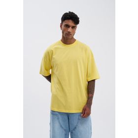 Machinist Basic Super Açık Sarı Pamuklu Oversize Erkek T-shirt