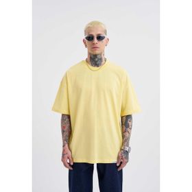 Machinist Basic Super Açık Sarı Pamuklu Oversize Erkek T-shirt
