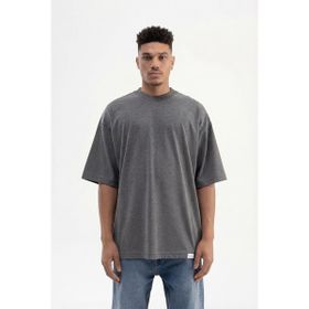 Machinist Basic Super Antrasit Pamuklu Oversize Erkek T-shirt