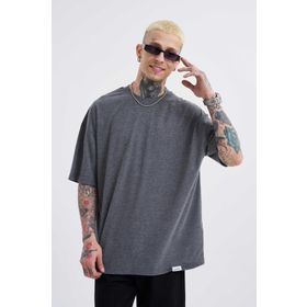 Machinist Basic Super Antrasit Pamuklu Oversize Erkek T-shirt