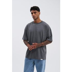 Machinist Basic Super Antrasit Pamuklu Oversize Erkek T-shirt